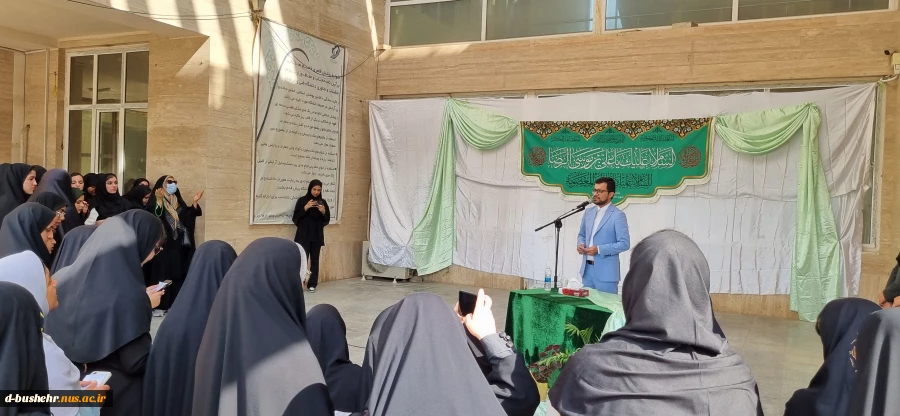 استقبال دانشگاهیان آموزشکده ملی مهارت دختران بوشهر از پرچم متبرک حرم امام رضا(ع) 3