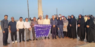 حضور پرشور کارکنان و دانشجویان دانشگاه ملی مهارت واحد استانی بوشهر در همایش پیاده‌روی گرامیداشت روز جهانی ورزش دانشگاهی 2